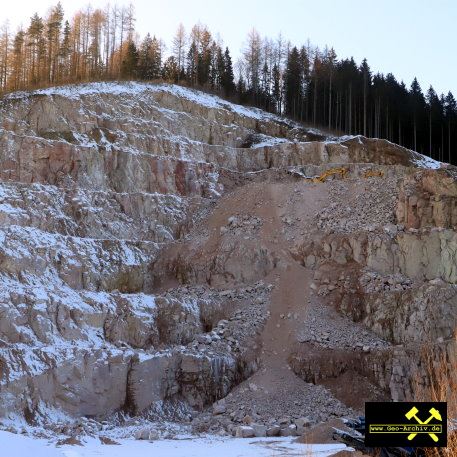 Granit-Steinbruch Blauenthal bei Eibenstock im Erzgebirge, Sachsen - 8. Februar 2023 (6) Eibenstocker-Granit.JPG